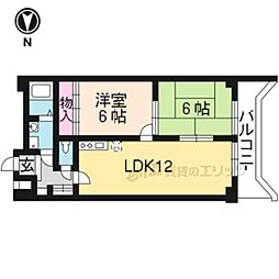 インペリアルパレスリバーサイド 2LDKの間取図画像
