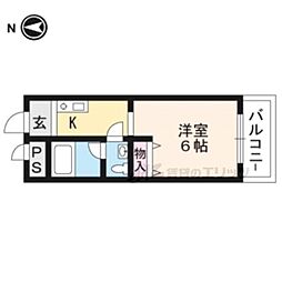 ル・シャレーアカイ 1Kの間取図画像