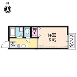 サンハイツアベ 1Kの間取図画像