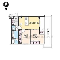 THE RESIDENCE御車道 2LDKの間取図画像