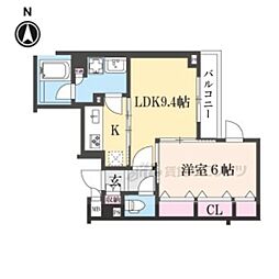 THE RESIDENCE御車道 1LDKの間取図画像