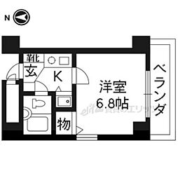 ライオンズマンション四条烏丸 1Kの間取図画像
