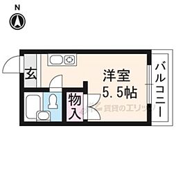 ハイツ村岡 ワンルームの間取図画像