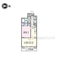 ヒカルサ京都伏見小野 1LDKの間取図画像