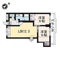 アーバンライフ醍醐 2LDKの間取図画像