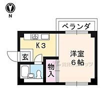 ヴィラ衣笠 203 ｜ 京都府京都市北区衣笠開キ町（賃貸マンション1K・2階・19.60㎡） その2