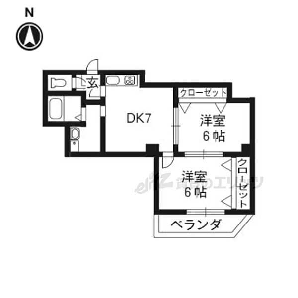 メゾンＴＭＩ 502｜京都府京都市右京区太秦開日町(賃貸マンション2DK・5階・47.24㎡)の写真 その2