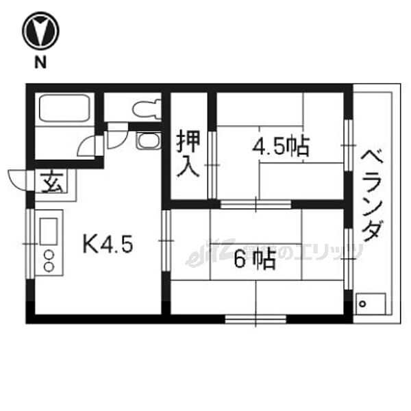 京都府京都市西京区牛ケ瀬西柿町(賃貸アパート2DK・1階・30.00㎡)の写真 その2