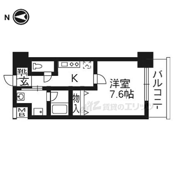 アスヴェル京都外大前 ｜京都府京都市右京区梅津南広町(賃貸マンション1K・9階・25.52㎡)の写真 その2