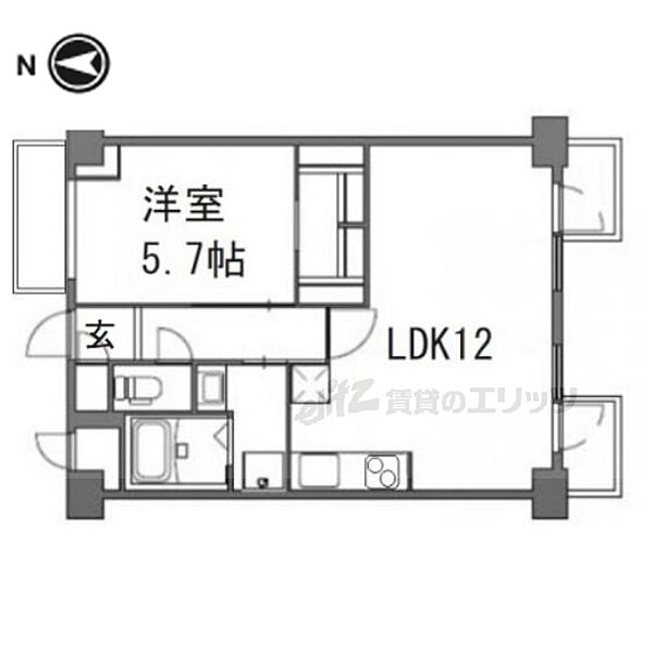 京都府京都市中京区大宮通姉小路下る姉大宮町東側(賃貸マンション1LDK・4階・46.03㎡)の写真 その2