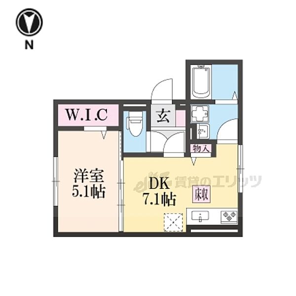 ブリランテ山ノ内 102｜京都府京都市右京区山ノ内赤山町(賃貸アパート1DK・1階・32.15㎡)の写真 その2