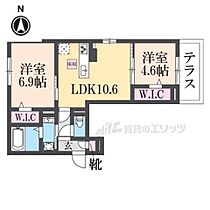 GESUND桂 201 ｜ 京都府京都市西京区川島東代町（賃貸アパート2LDK・2階・52.54㎡） その2