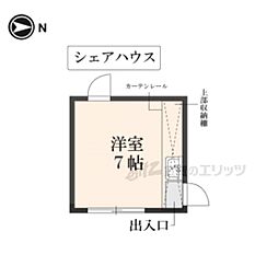 京福電気鉄道嵐山本線 山ノ内駅 徒歩4分の賃貸アパート 2階ワンルームの間取り