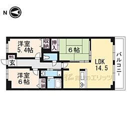 セントフローレンスパレス桂 4階3LDKの間取り