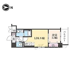 阪急京都本線 西京極駅 徒歩10分の賃貸マンション 5階1LDKの間取り