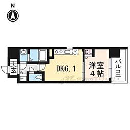 アスヴェル京都太秦 1DKの間取図画像