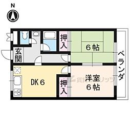 ハイツ木村 1階2DKの間取り