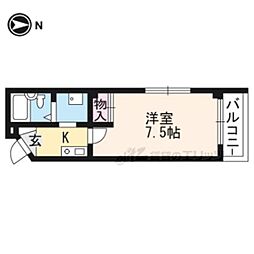 ビバ丸太町 1Kの間取図画像