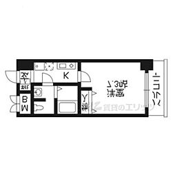 ＫＤＸレジデンス西大路 4階1Kの間取り