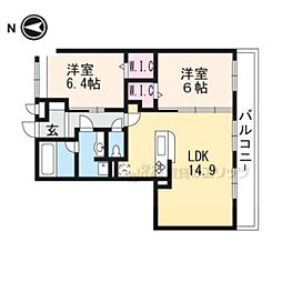 Ｂｎｅｘｔ　嵯峨 3階2LDKの間取り