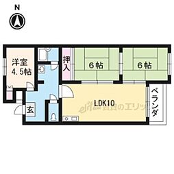 第二シャトーウメダ 1階3LDKの間取り