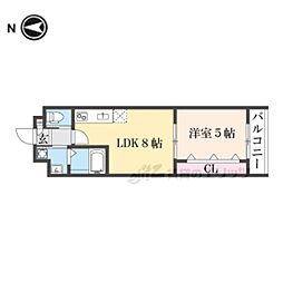 ARCA嵯峨嵐山 1LDKの間取図画像