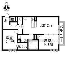 ルシア（Ｌｕｃｉａ） 3階2LDKの間取り