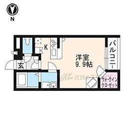 レオパレス罧原 ワンルームの間取図画像