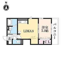 LuSole嵐山 1LDKの間取図画像