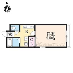 セントフローレンスONE 1Kの間取図画像