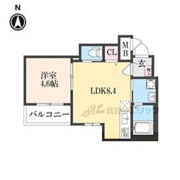 センチュリー嵯峨嵐山 1LDKの間取図画像