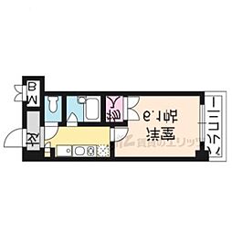 ピュア衣笠 1Kの間取図画像