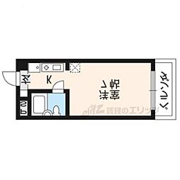 チコーベルメゾン桂 1Kの間取図画像