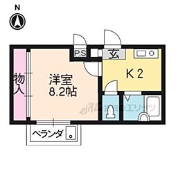 モーツアルトハウス 1Kの間取図画像
