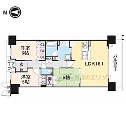 京都桂川つむぎの街マークスクエア 3LDKの間取図画像