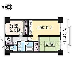 ダイアパレス京都蒔絵町 2LDKの間取図画像