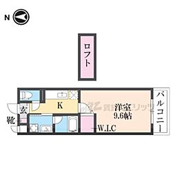 ソレイユ本願寺 1Kの間取図画像