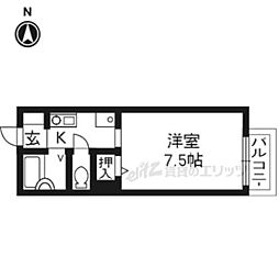 パルティールN 1Kの間取図画像