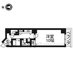 ビレイユ真英河原町 1Kの間取図画像