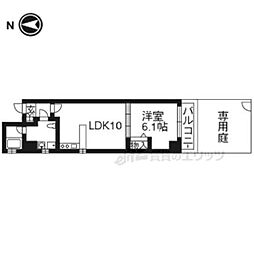 ブローニュ御所東 1LDKの間取図画像