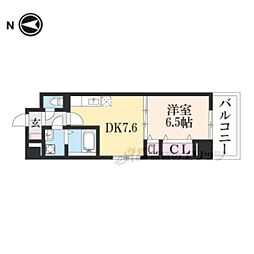 桂川サン・ライフ 1DKの間取図画像