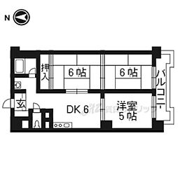 嵯峨天竜寺ハイツ 3DKの間取図画像