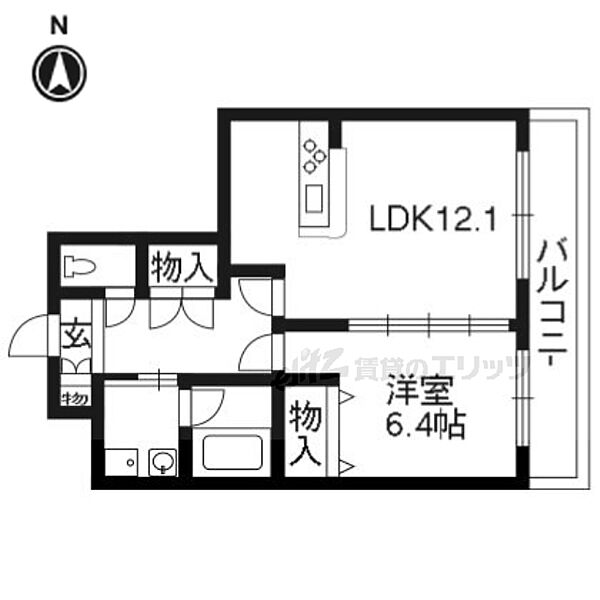 フレーヴァー七瀬川 403｜京都府京都市伏見区深草仙石屋敷町(賃貸マンション1LDK・4階・45.55㎡)の写真 その2