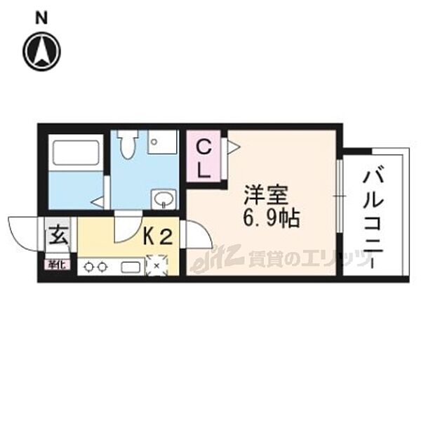 サンロイヤル深草 302｜京都府京都市伏見区竹田七瀬川町(賃貸アパート1K・3階・22.47㎡)の写真 その2