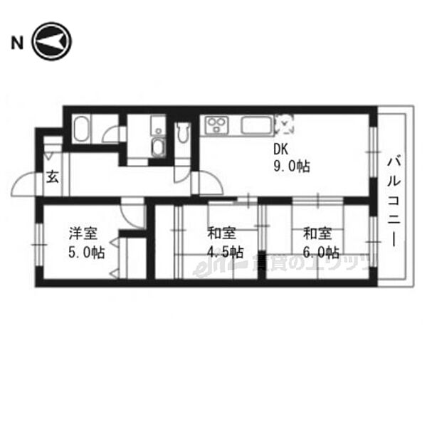 京都府京都市南区久世中久世町２丁目(賃貸マンション3DK・5階・60.42㎡)の写真 その2