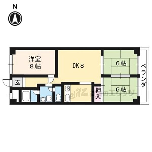 第2コーポ藤岡 107｜京都府京都市西京区牛ケ瀬奥ノ防町(賃貸マンション3LDK・1階・60.48㎡)の写真 その2