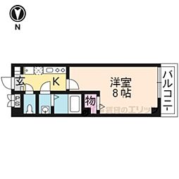 京阪本線 龍谷大前深草駅 徒歩9分の賃貸マンション 4階1Kの間取り