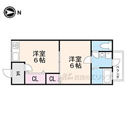 阪急京都本線 西向日駅 3.2kmの賃貸アパート 1階1DKの間取り