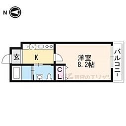 プレシャス六番館 1階1Kの間取り