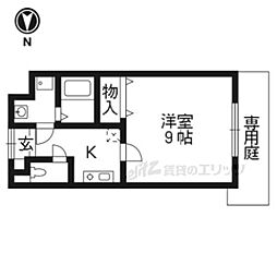 ＭＩＴＹＪＲ桂川 1階1Kの間取り